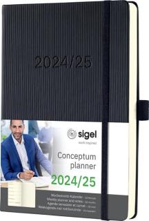 sigel Buchkalender Conceptum 2024/2025, ca. DIN A5, schwarz