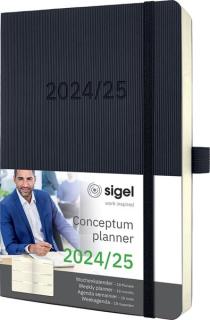 Wochenkalender Conceptum 2025 A5 1 Woche/2 Seiten, 18 Monate, schwarz