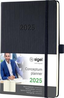 sigel Buchkalender Conceptum 2025, ca. DIN A5, schwarz