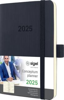 sigel Buchkalender Conceptum 2025, ca. DIN A6, schwarz