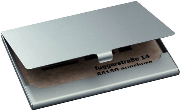 SIGEL - Visitenkartenkasten - Aluminium - mattes Silber (VZ135)