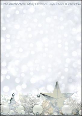 SIGEL Christmas Motif Paper White Stars - Motiv-Papier - A4 (210 x 297 mm) - 90