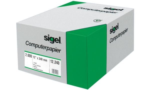 SIGEL DIN-Computer paper - Perforiertes Papier, einfach - grüne Linien - 203 x 