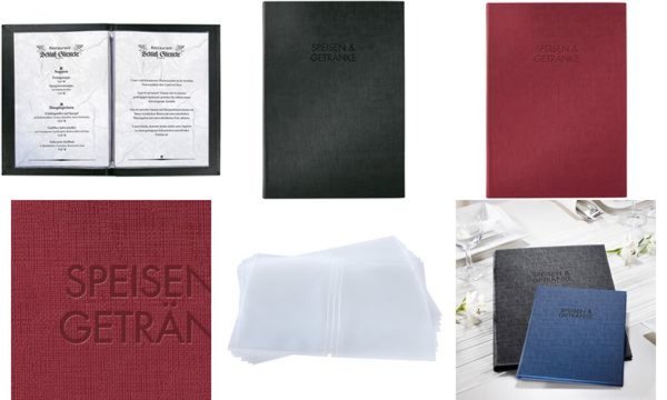 SIGEL Doppel-Hüllen, DIN A5, aus Kunststoff, transparent passend für Speisekart