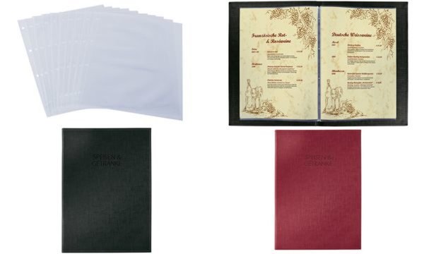 SIGEL Ersatz-Hülle für Speisekarten-Mappe mit Buchschrauben- Bindung, für DIN A