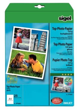 SIGEL Fotopapier Sigel Photo Paper Top IP663 DIN A4 125 g/m² 25 Blatt Hochglänz