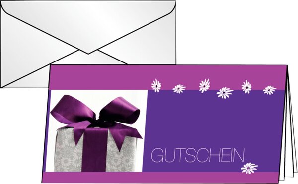 SIGEL Gutschein-Faltkarten "Excitement", mit Innendruck DIN lang (2/3 A4), 220 