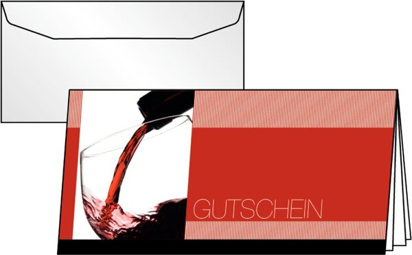 SIGEL Gutschein-Faltkarten "Rosso", mit Innendruck DIN lang (2/3 A4), 220 g, Gl