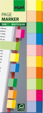 SIGEL Haftmarker Multicolor, 50 x 15 mm, 500 Blatt im Pocket, Maße Pocket: 50 x