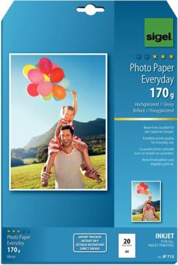 SIGEL InkJet Everyday plus Photo Paper IP713 - Fotopapier, glänzend - weiß - A4