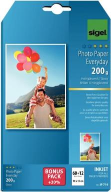 SIGEL InkJet Everyday plus Photo Paper IP719 - Fotopapier, hochglänzend - weiß 