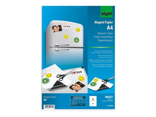 SIGEL Tintenstrahl Magnetpapier Sigel Magnet-Papier spezialbeschichtet IP440 DI