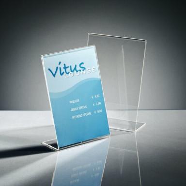 SIGEL Tischaufsteller, Acryl, DIN A5, schräg, glasklar für einseitige Präsentat