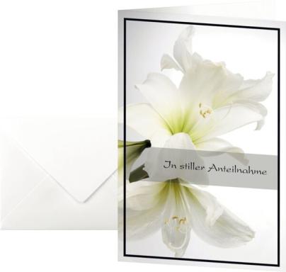 SIGEL Trauerkarten weiße Amaryllis; 1 Pack = 10 St.