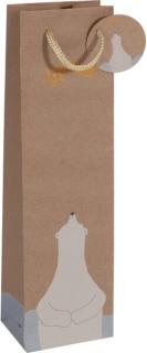 Geschenktasche Bottle "Polar Bear" mit Geschenkanhänger + Trage-