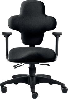 Bürodrehstuhl Ultra S, mit Armlehnen Hartbodenrollen schwarz, bis 60 kg