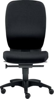 Bürodrehstuhl Office ohne Armlehnen schwarz, mit Hartbodenrollen bis 120kg