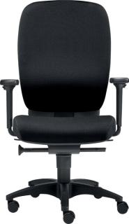 Bürodrehstuhl Office mit Armlehnen schwarz, mit Teppichbodenrollen