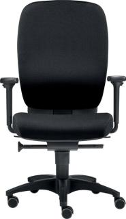 Bürodrehstuhl Office mit Armlehnen schwarz, mit Hartbodenrollen bis 120kg