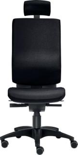 Bürodrehstuhl Cube L, ohne Armlehen mit Kopfstütze, schwarz, bis 120 kg