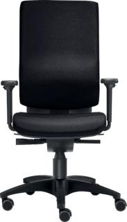 Bürodrehstuhl Cube M, mit Armlehen Teppichbodenrollen schwarz bis 120 kg