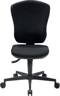 Bürodrehstuhl Flash Polster schwarz ohne Armlehnen, bis 110 kg, mit