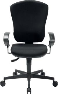 Bürodrehstuhl Flash Polster schwarz mit Ring-Armlehnen, höhenverstellbar