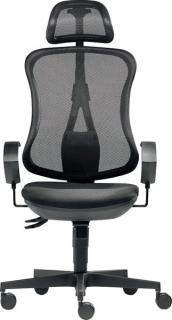 Bürodrehstuhl Flash Net schwarz mit Ring-Armlehnen, höhenverstellbar