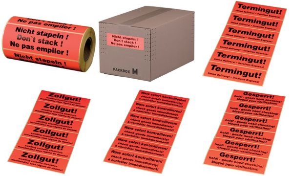 SMARTBOXPRO Hinweis-Etikettenrolle Oben - nicht stürzen! (71600310)