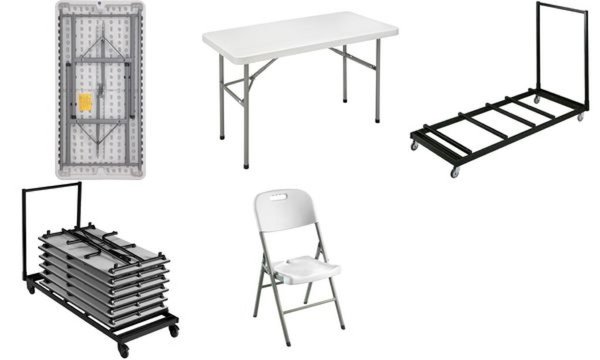 SODEMATUB Klapptisch YCZ-122 aus Ku nststoff, lichtgrau (71220128)