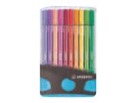 STABILO Fasermaler Pen 68, 20er ColorParade, grau/hellblau Kunststoff-Klappbox,