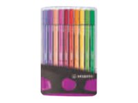 STABILO Fasermaler Pen 68, 20er ColorParade, grau/pink Kunststoff-Klappbox, als