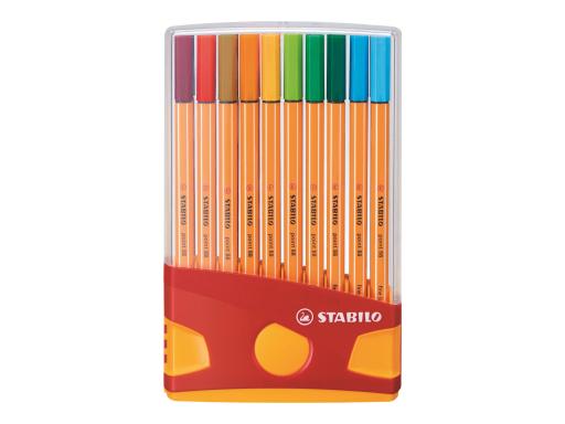 STABILO Fineliner point 88, 20er ColorParade Kunststoff-Klappbox, als Tischset 
