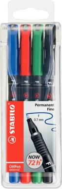 STABILO OHPen universal permanent - 4 Pack - Schwarz - Blau - Grün - Rot - Mehr