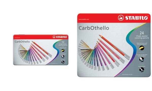 STABILO Pastellkreidestift CarbOthello, 12er Metall-Etui Minenstärke: 4,4 mm, L