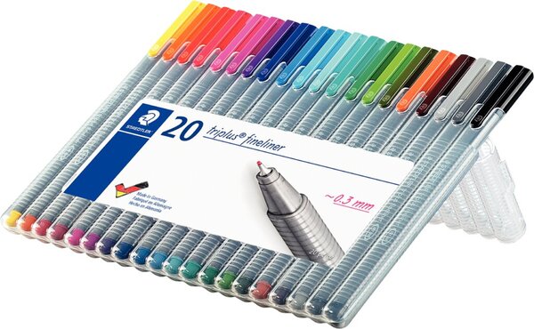 STAEDTLER 334 SB20 Schwarz - Blau - Braun - Grün - Grau - Violett - Rot - Türki