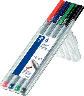 STAEDTLER 334 SB4 - Schwarz - Blau - Grün - Rot - Grau - Polypropylen - Dreieck