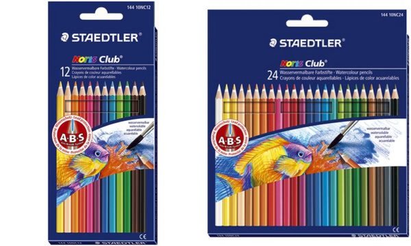 STAEDTLER Aquarellstift Noris Club aquarell, 24er Kartonetui mit Minenschutzman