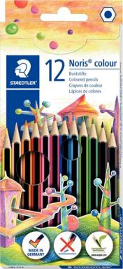STAEDTLER Buntstift Noris Colour WOPEX, 12er Kartonetui sechseckig, Streifen-De