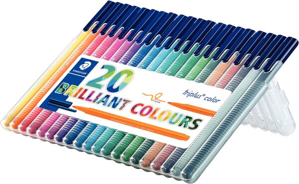 STAEDTLER Fasermaler triplus color, 20er Etui Minenstärke: 1,0 mm, dreieckig, d