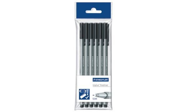 STAEDTLER Fineliner triplus, schwar z, 6 Stück im Polybeutel (57088189)