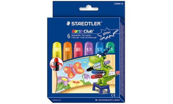 STAEDTLER Gelmalstift Noris Club "Glitter", 6er Kartonetui superweich, farbinte