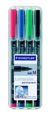 STAEDTLER Lumocolor Permanent-Marker 317M, 4er Etui Strichstärke: 1,0 mm (mitte