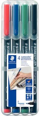STAEDTLER Lumocolor Permanent-Marker 318F, 4er Etui Strichstärke: 0,6 mm (fein)
