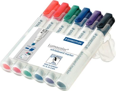 STAEDTLER Lumocolor Whiteboard-Marker 351B, 6er Etui Strichstärke: 2,0 - 5,0 mm