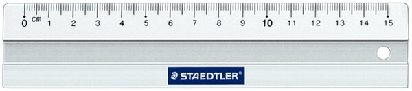 STAEDTLER Metall-Lineal, aus Aluminium, 150 mm lang Millimeter-Skalierung, gepr