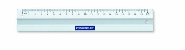 STAEDTLER Metall-Lineal, aus Aluminium, 200 mm lang Millimeter-Skalierung, gepr