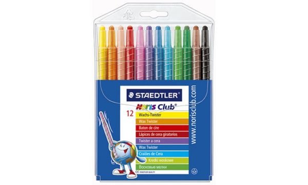 STAEDTLER Wachs-Twister Noris Club, 12er Weichplastiketui Drehstift, für Kinder