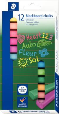 STAEDTLER Wandtafelkreide, farbig sortiert, 12er Kartonetui papierumwickelt, st