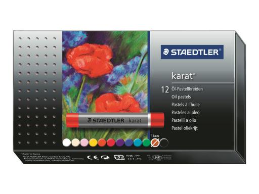 STAEDTLER Öl-Pastellkreide karat, 12er Kartonetui wasserfest, bruchfest, papier